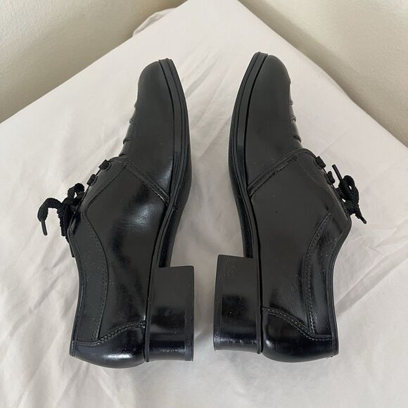 ROBINSON’S SHOEMAKERS Vintage 70s Non Slip Lace Up Oxfords, Black- Size 6 - Picture 5 of 10